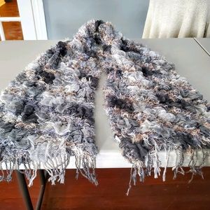 Uniquely Textured Grey Scarf